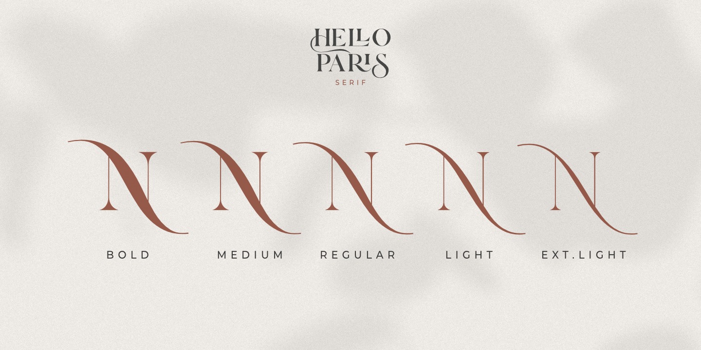 Hello Paris Serif Extra Light Font preview